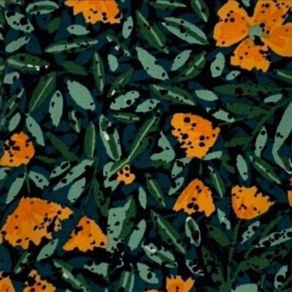 LuLaRoe Leggings One Size OS Floral Green - Picture 2 of 2